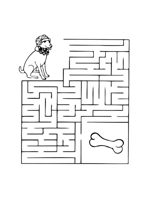 Malvorlage  Labyrinth Hund