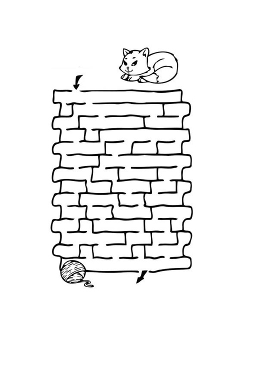 Malvorlage  Labyrinth Katze