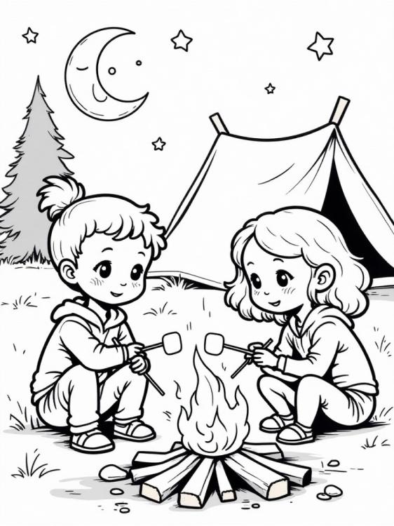 Lagerfeuer mit Marshmallows