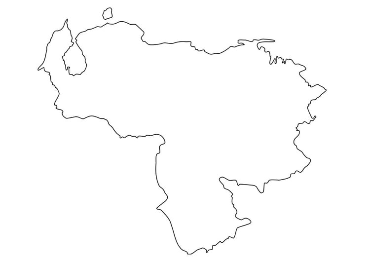 Malvorlage  Landkarte Venezuela