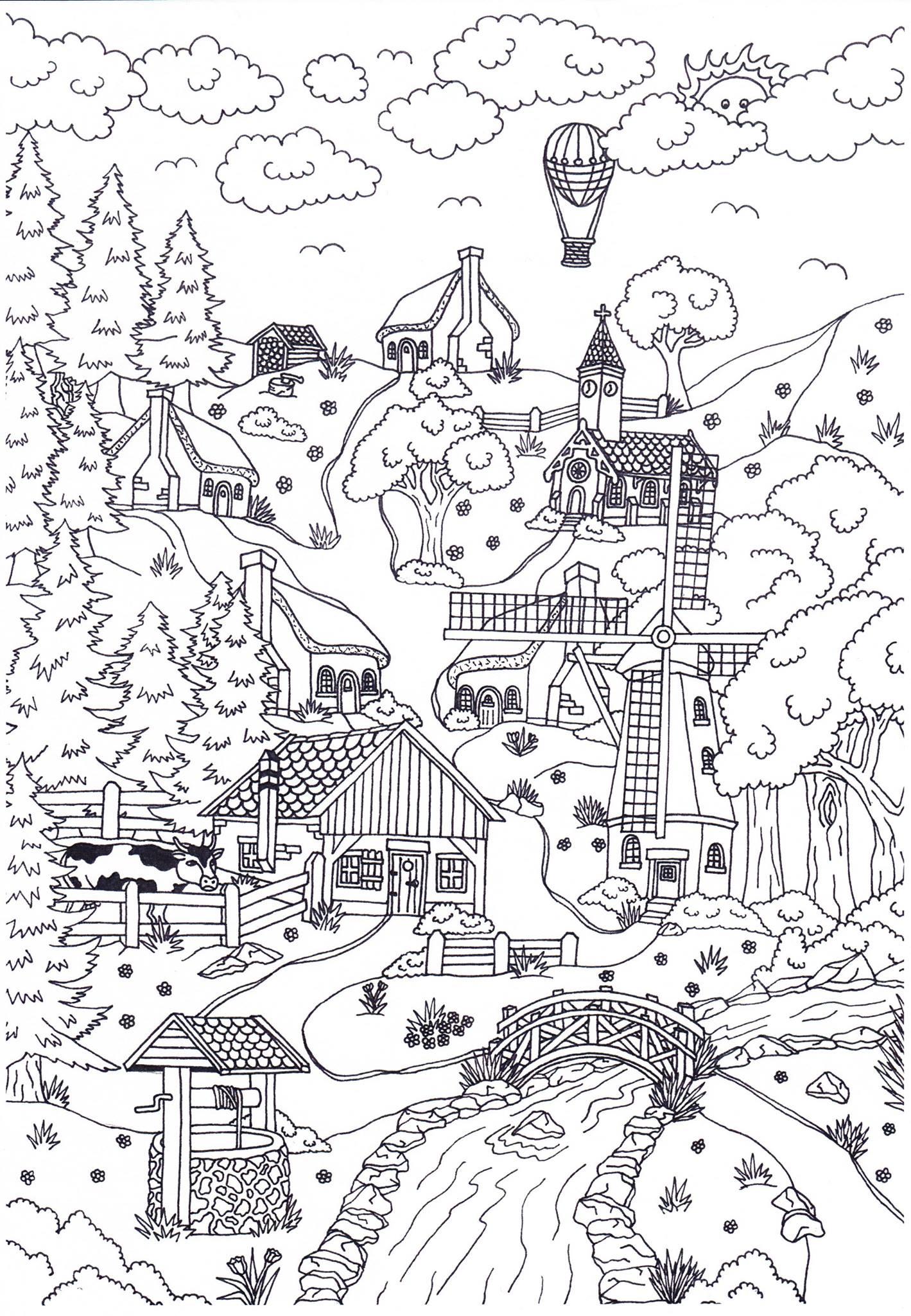 Malvorlage Landschaft - Kostenlose Ausmalbilder Zum Ausdrucken