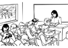 Malvorlagen Lehrerin vor der Klasse