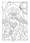 malvorlage Lilie mit Schmetterlingen