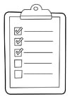 Malvorlage  Liste auf Klemmbrett
