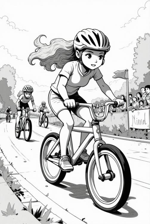 MÃ¤dchen beim Radrennen 