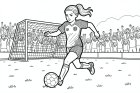 Mädchen spielt Fußball