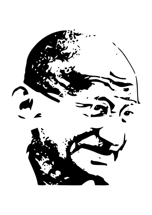 Malvorlage  Mahatma Gandhi