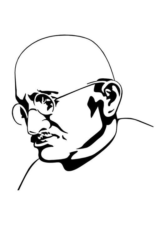 Malvorlage  Mahatma Gandhi