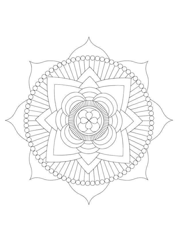 Malvorlage  Mandala - Lotus