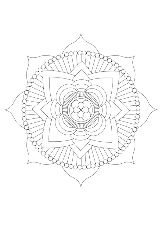 Malvorlage  Mandala - Lotus