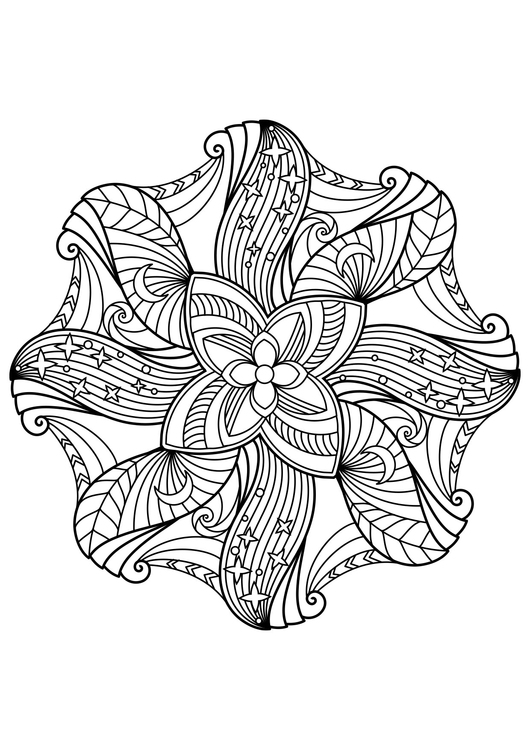 Malvorlage  Mandala Nacht