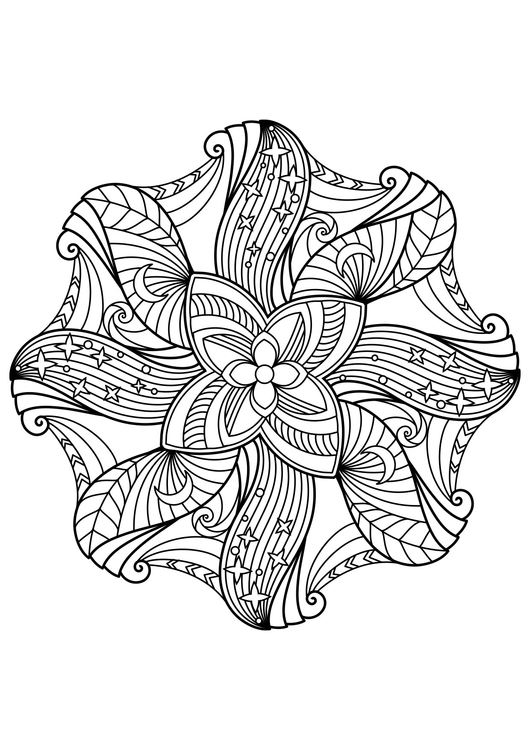 Malvorlage  Mandala Nacht