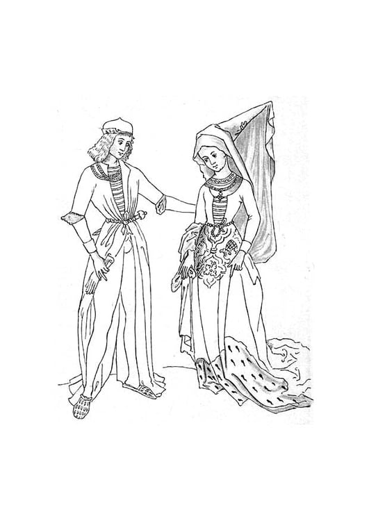 Malvorlage  Maria von Burgund und Maximilian