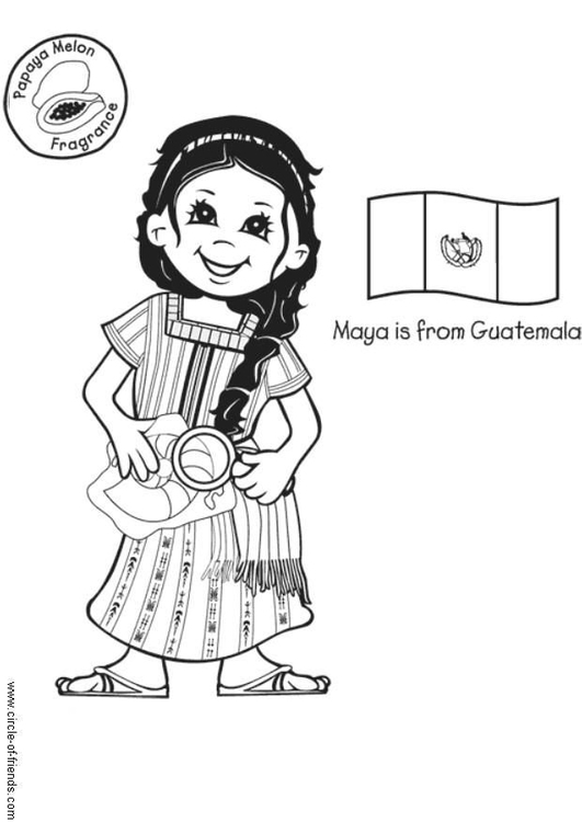 Malvorlage  Maya aus Guatemala