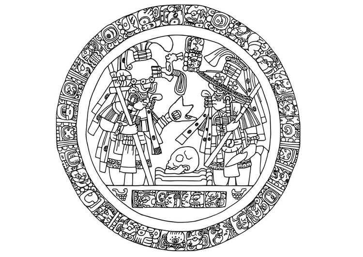 Malvorlage  Maya Bild im Kreis