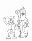 Malvorlage  Nikolaus und schwarzer Peter