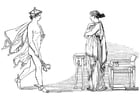 Malvorlagen Odysseus - Hermes befielt Calypso die Freilassung von Odysseus