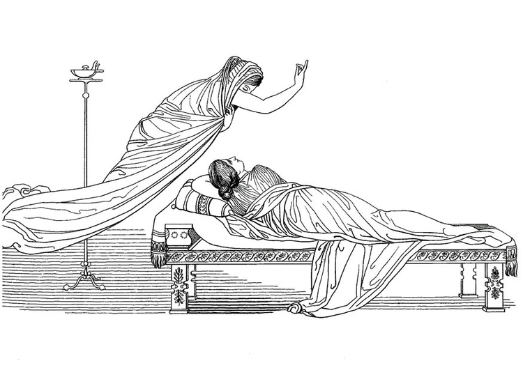 Malvorlage  Odysseus - Minerva und die KÃ¶nigin