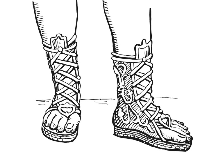 Malvorlage  offener Stiefel - Griechen und RÃ¶mer