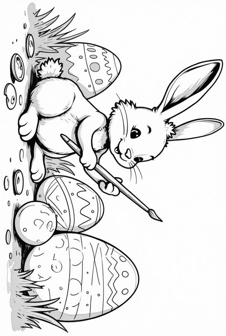 Osterhase bemalt Eier
