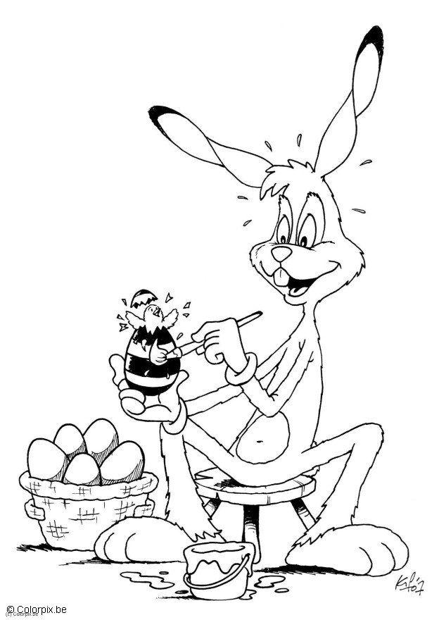 Malvorlage Osterhase - Kostenlose Ausmalbilder Zum Ausdrucken - Bild 6422.