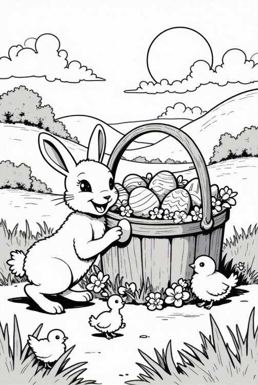 Osterhase mit KÃ¼ken