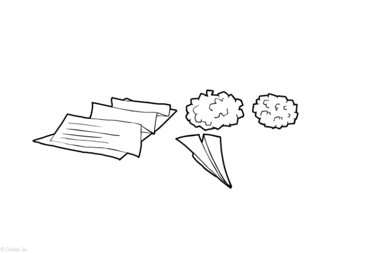 Malvorlage  Papier und Karton