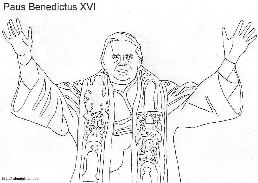 Malvorlage  Papst Benedikt XVI