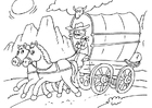 Pferd und Planwagen