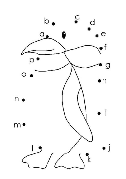 Malvorlage  Pinguin - Buchstaben