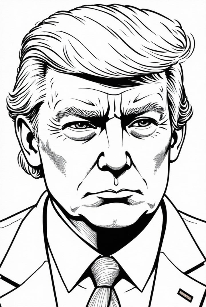 Malvorlage  PrÃ¤sident Donald Trump 