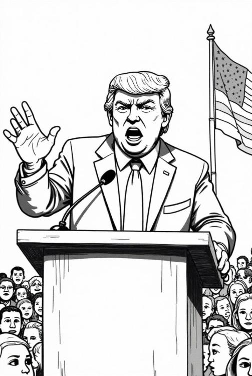 PrÃ¤sident Donald Trump spricht zur Menge