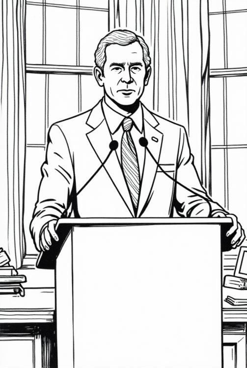 PrÃ¤sident George W. Bush hÃ¤lt eine Rede