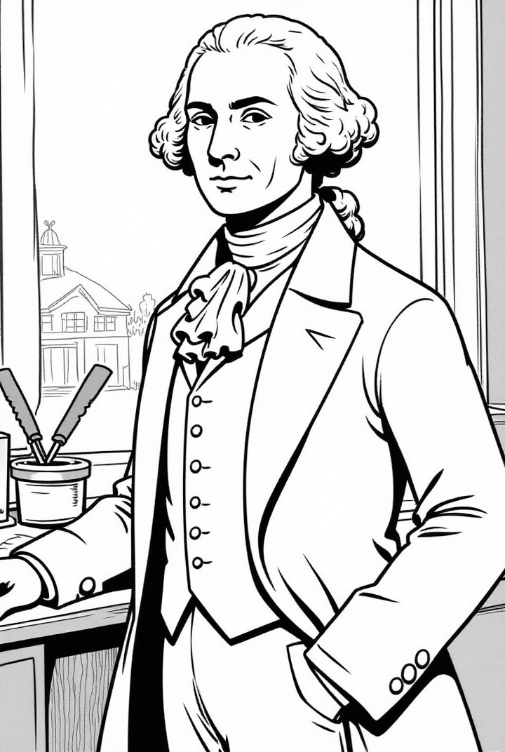 Malvorlage  PrÃ¤sident George Washington