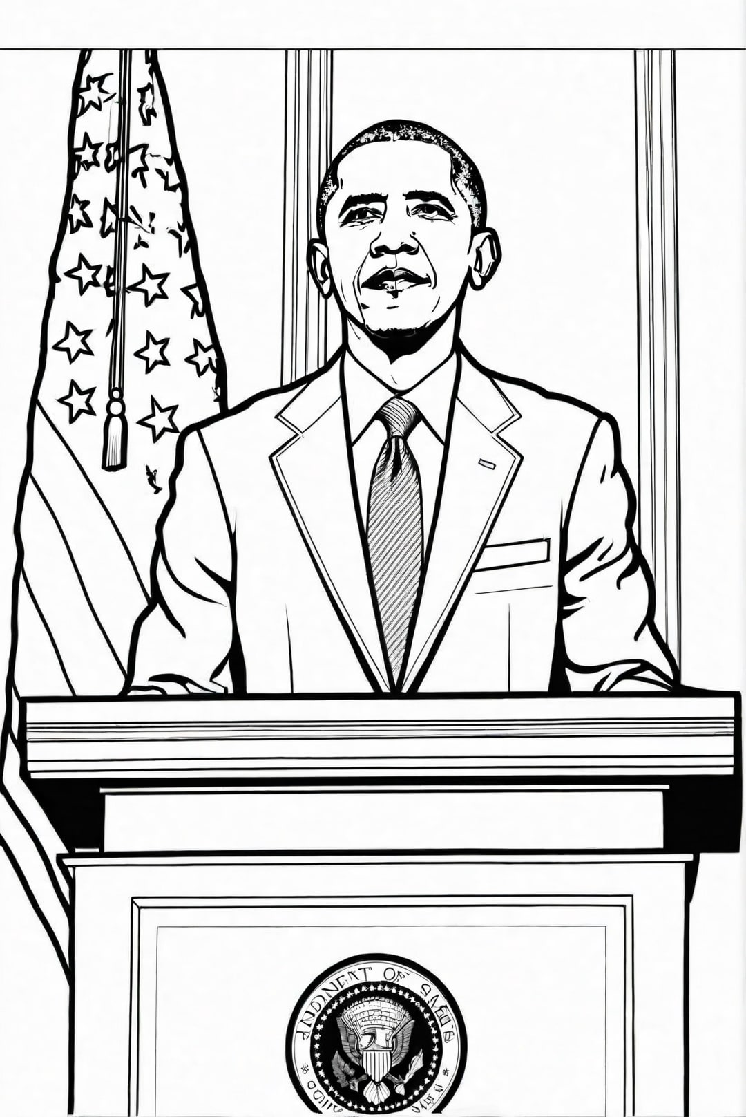 Malvorlage  PrÃ¤sident Obama