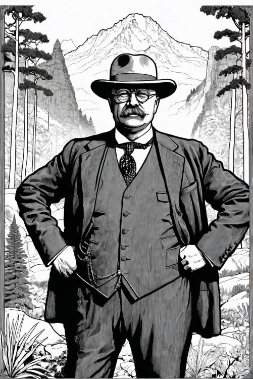 PrÃ¤sident Theodore Roosevelt in einem Naturpark
