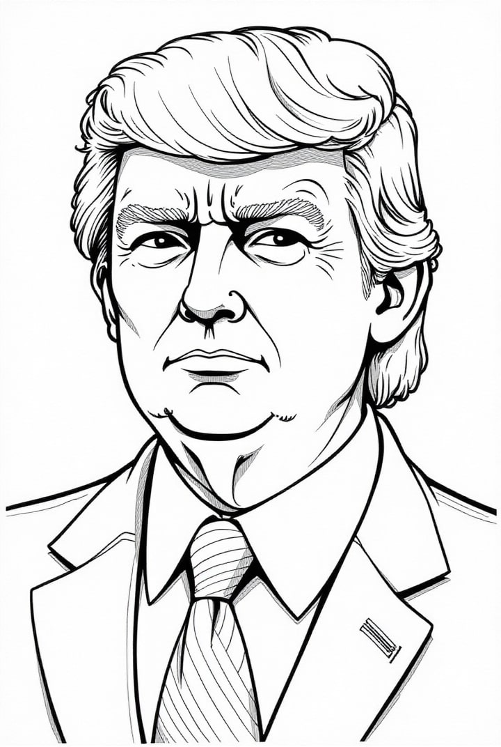 Malvorlage  PrÃ¤sident Trump 