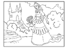 malvorlage Prinzessin mit Blumen