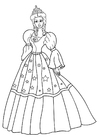 Malvorlage  Prinzessin mit Kleid