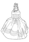 Malvorlagen Prinzessin mit Kleid