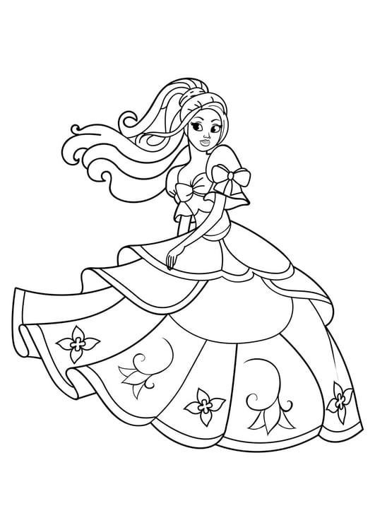 malvorlage prinzessin tanzt  kostenlose ausmalbilder zum