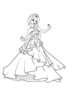 Malvorlage  Prinzessin tanzt