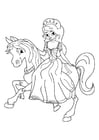 Malvorlagen Prinzessin zu Pferd