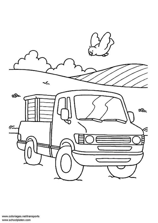 Malvorlage  Pritschenwagen