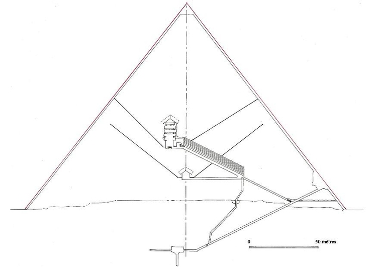 Malvorlage  Querschnitt Cheopspyramide in Gizeh