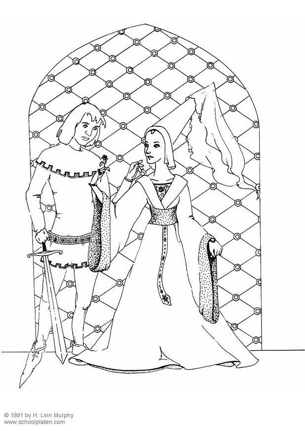 Malvorlage  Ritter und Adlige (1400)