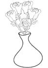 Malvorlage  Rosen in Vase