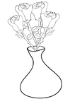 Malvorlage  Rosen in Vase