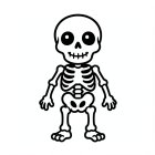 Malvorlage süÃes halloween-skelett