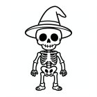 malvorlage süßes Halloween-Skelett